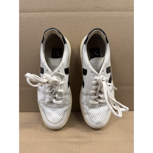 Veja V-10 Women's Size 6 White Leather Lace‎ Up Low Casual Sneakers Shoes - Picture 6 of 9
